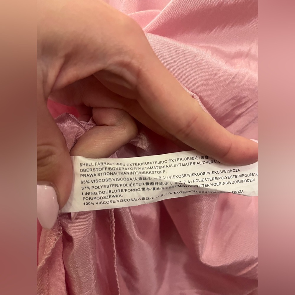 MOON RIVER Anthropologie one shoulder pink cut out tiered maxi dress - Picture 6 of 8